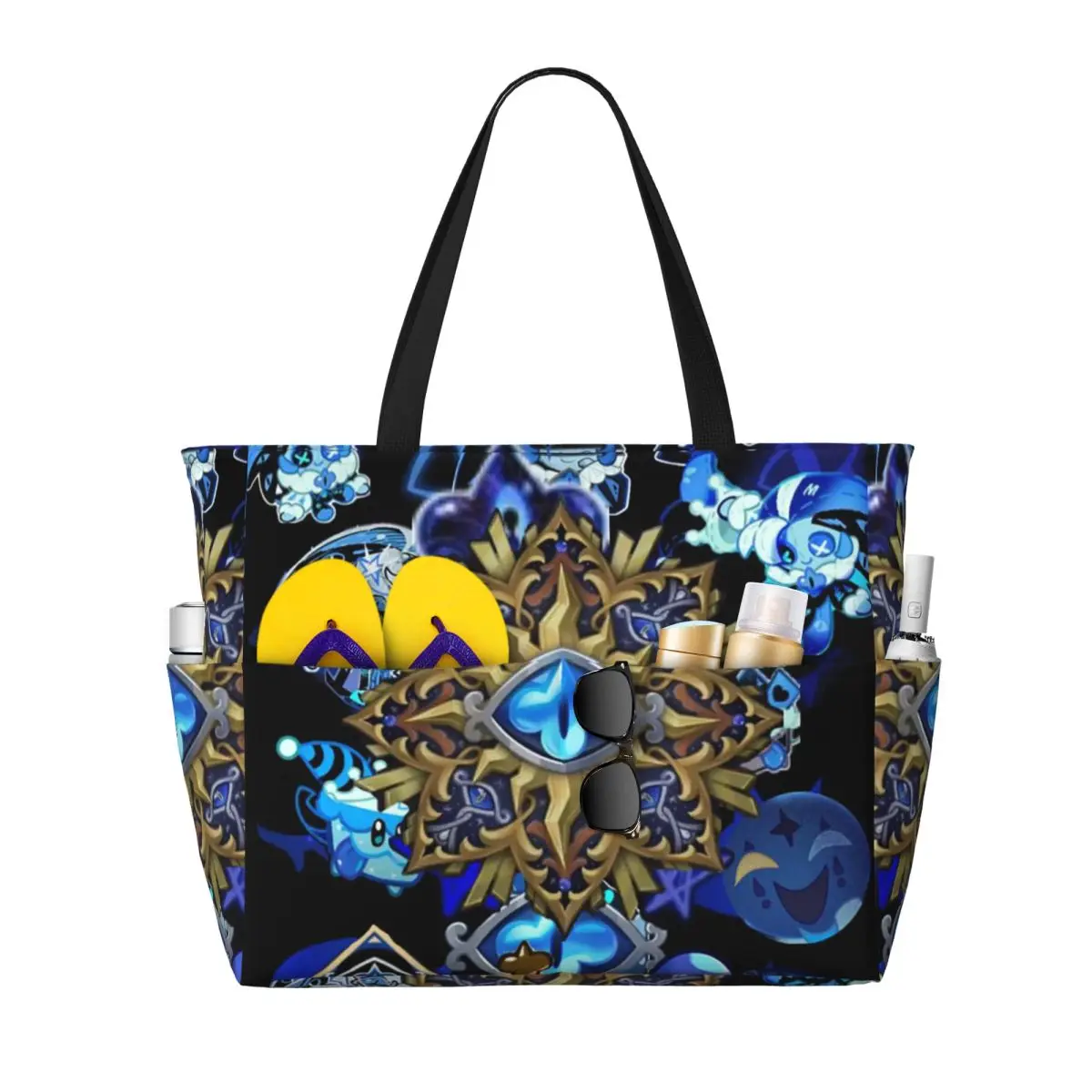 

Shadow Milk Cookie Run Kingdom Cute Cartoon Anime Beach Tote Bag Sport Yoga Duffle Large Tote Bag Women Travel Bag Fitness bag