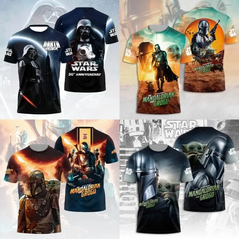 Sci-fi Space Bounty Hunters 3D Full Print T-Shirt Kid Short Sleeve Movie Graphic Tee Streetwear Top for Halloween Carnival Party