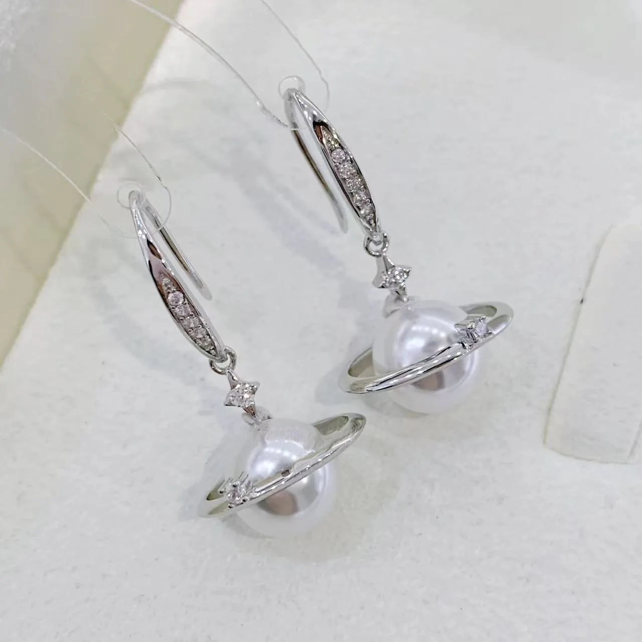 

4PCS DIY Pearl Accessories 925 Silver Stud Earrings Empty Holder Fashionable Gold Silver Earrings Holder Women with 7-9mm Beads