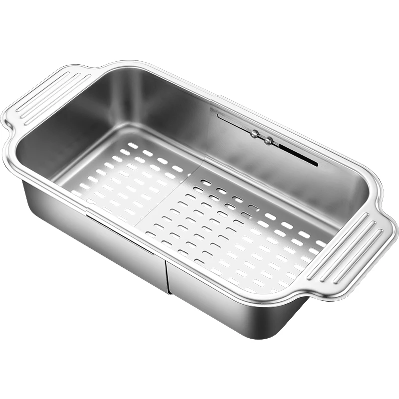

LFGB Certification 304 Stainless Steel Kitchen Sink Strainer Fruit and Vegetable Wash Drainage Basket Tableware Container