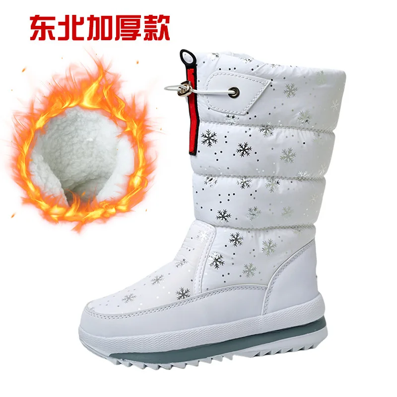 

Women Winter Boots Platform Snow Boots Waterproof Non-slip Thick Plush Warm Mid-calf Boots for Women Winter Shoes