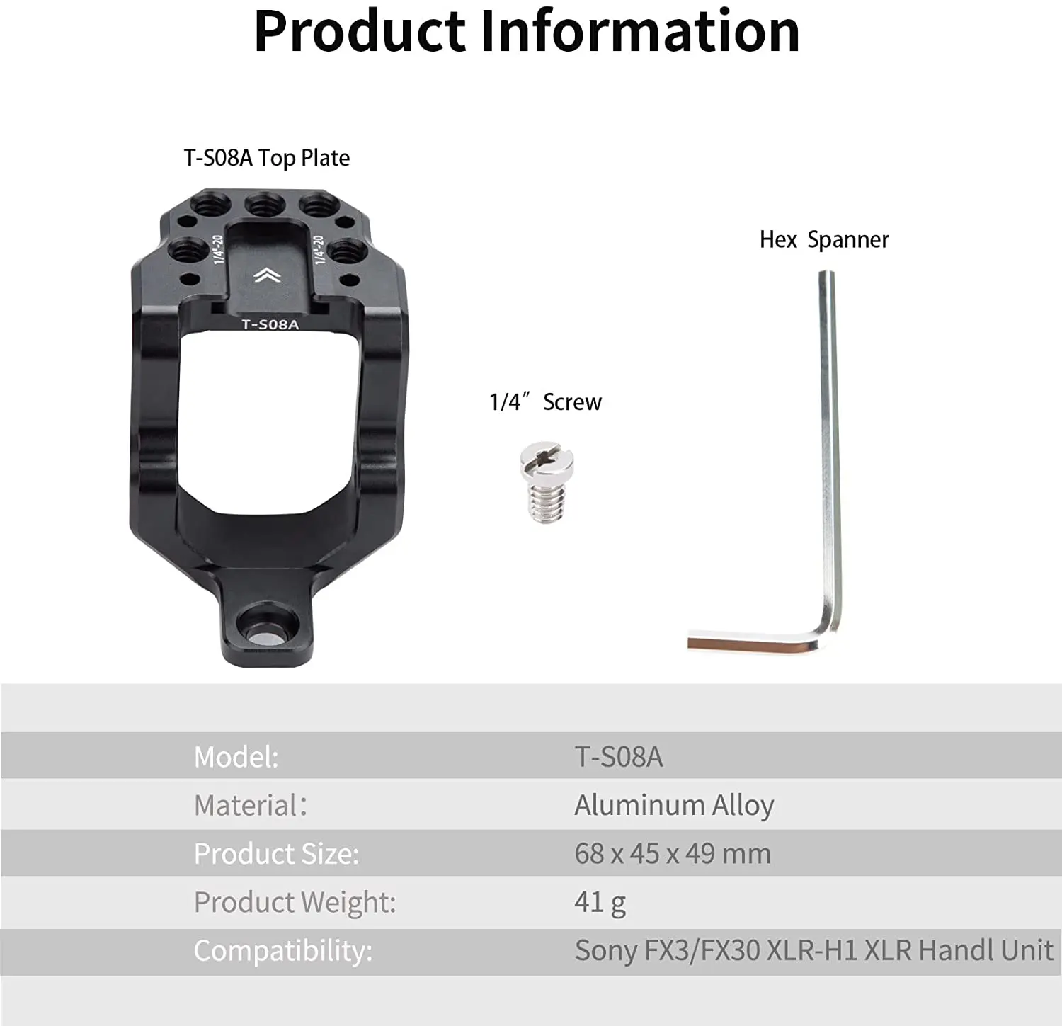 Nitze Extension Mounting Plate with Cold Shoe and 1/4\