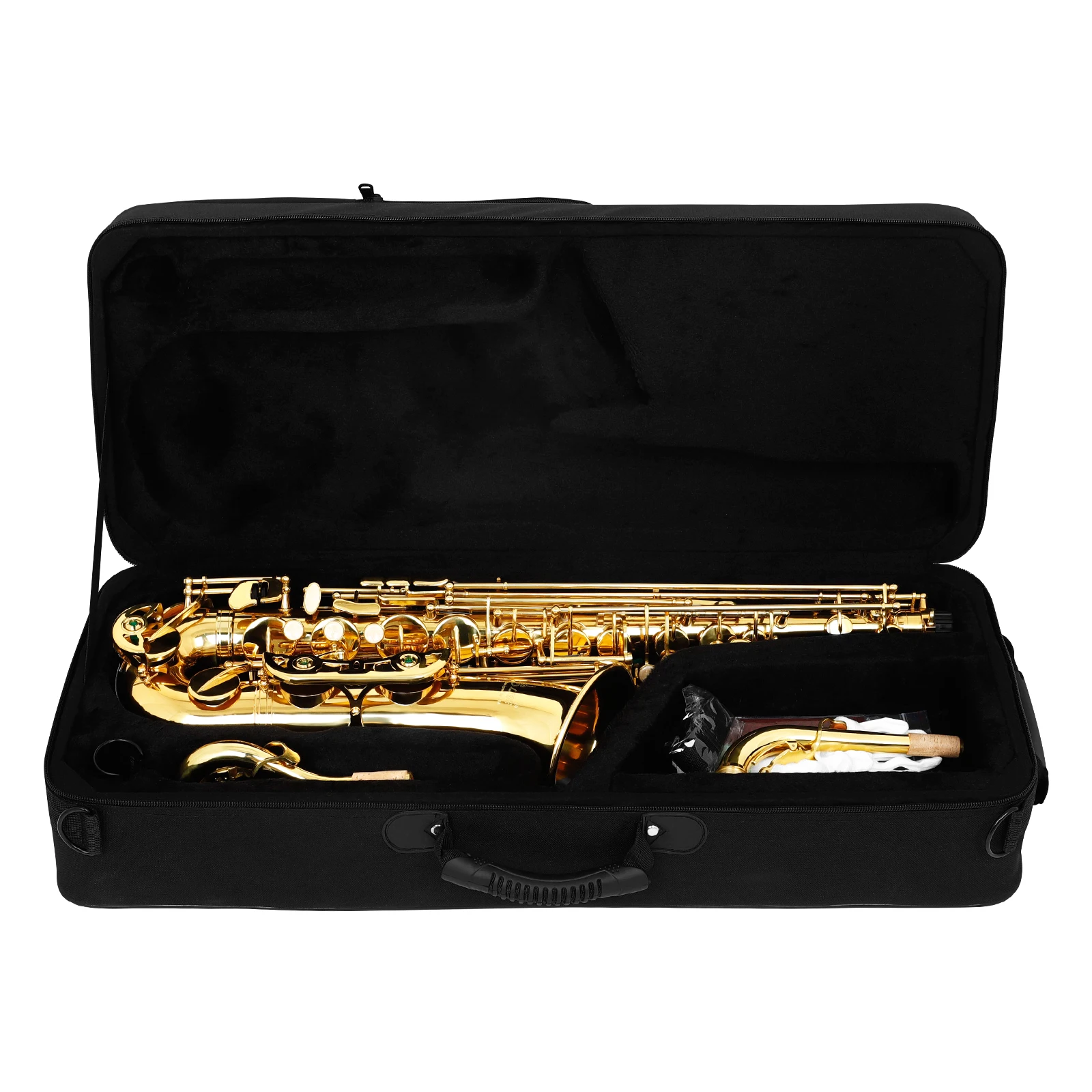 SLADE Alto Saxophone in C Brass Body with Engraving Gold Lacquer Quad Case Double Necks Standard Accessories Beginner-Friendly