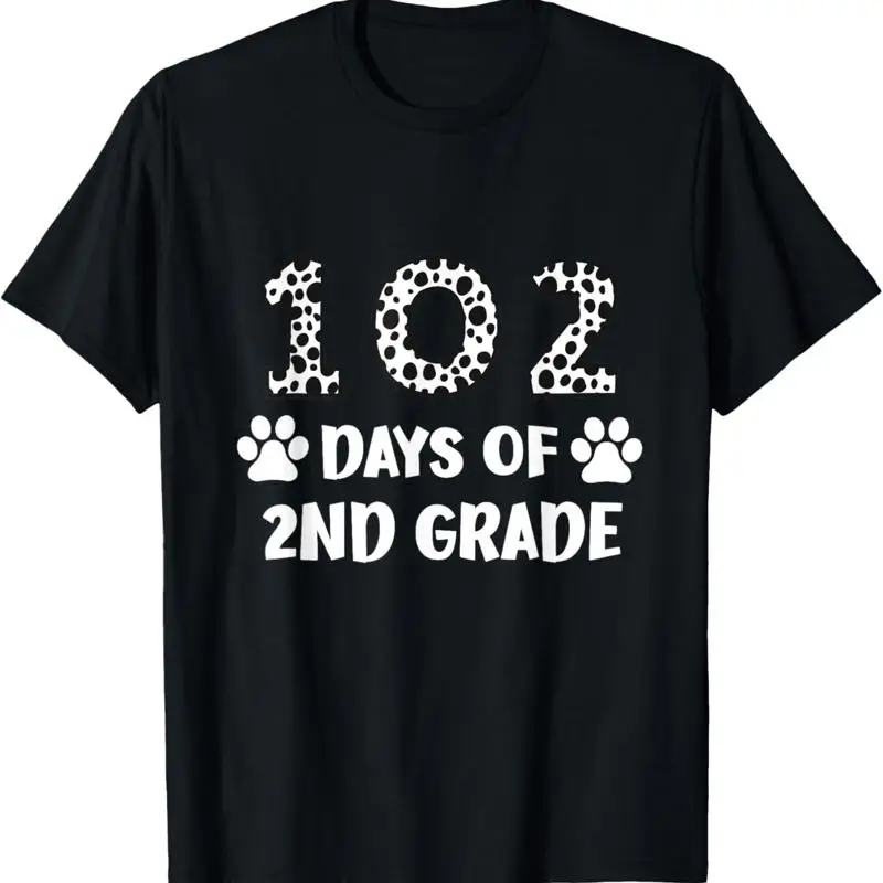 

102 Day Of 2Nd Grade Dalmatian Dog Lovers Student Or Teacher T Shirt
