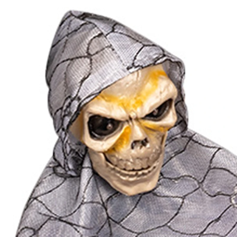 A74E-Halloween Tigela de doces Prato de doces com movimento Tigela de doces de Halloween Tigelas de frutas fantasmas com olhos iluminados e som assustador