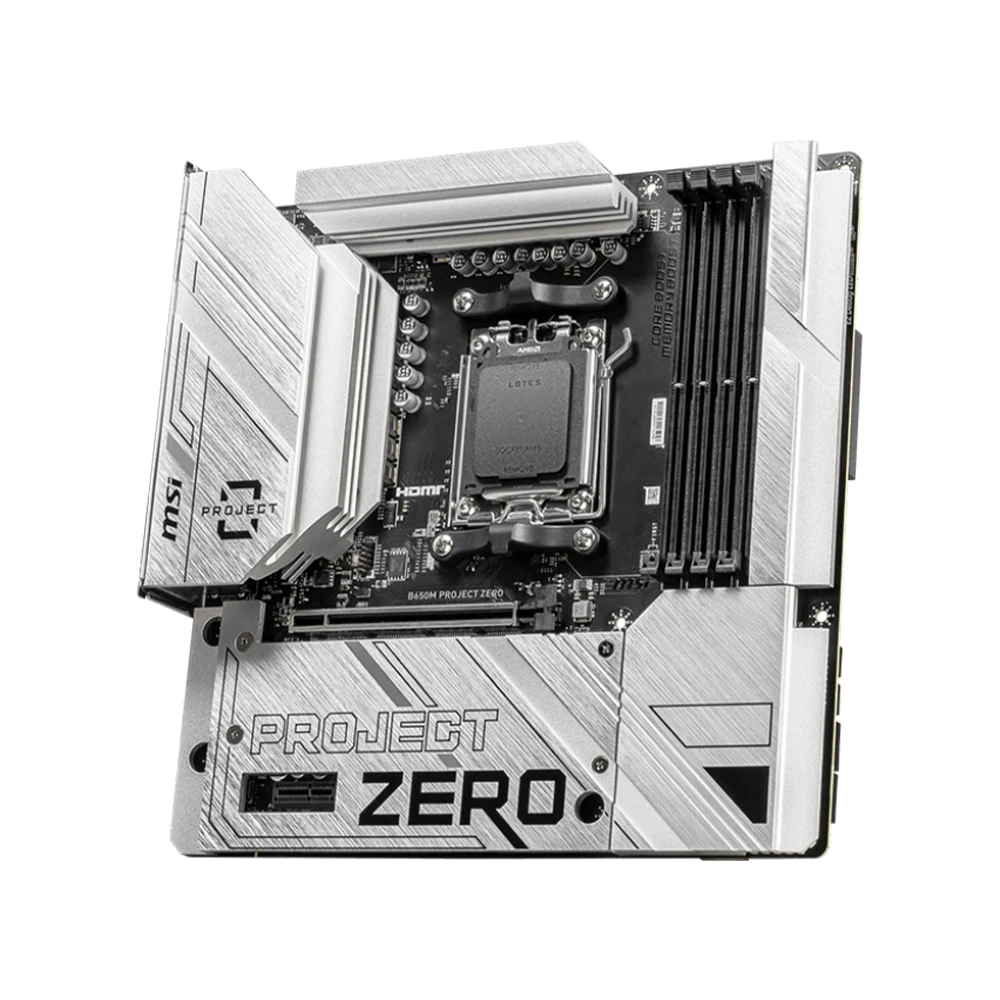 اللوحة الأم MSI B650M PROJECT ZERO AM5 B650 تدعم وحدة المعالجة المركزية 7800x3D AMD Ryzen 8000/ 7000 Series 4xDDR5 256GB HDMI NVME M.2 PCle 4.0 #4