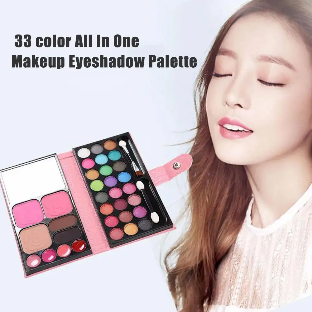 Multi Functional Eyeshadow Palette 33 Color Blush Eyeshadow Palette Cosmetics Shiny Face High-capacity Matte Highlighter Pa Z0I4