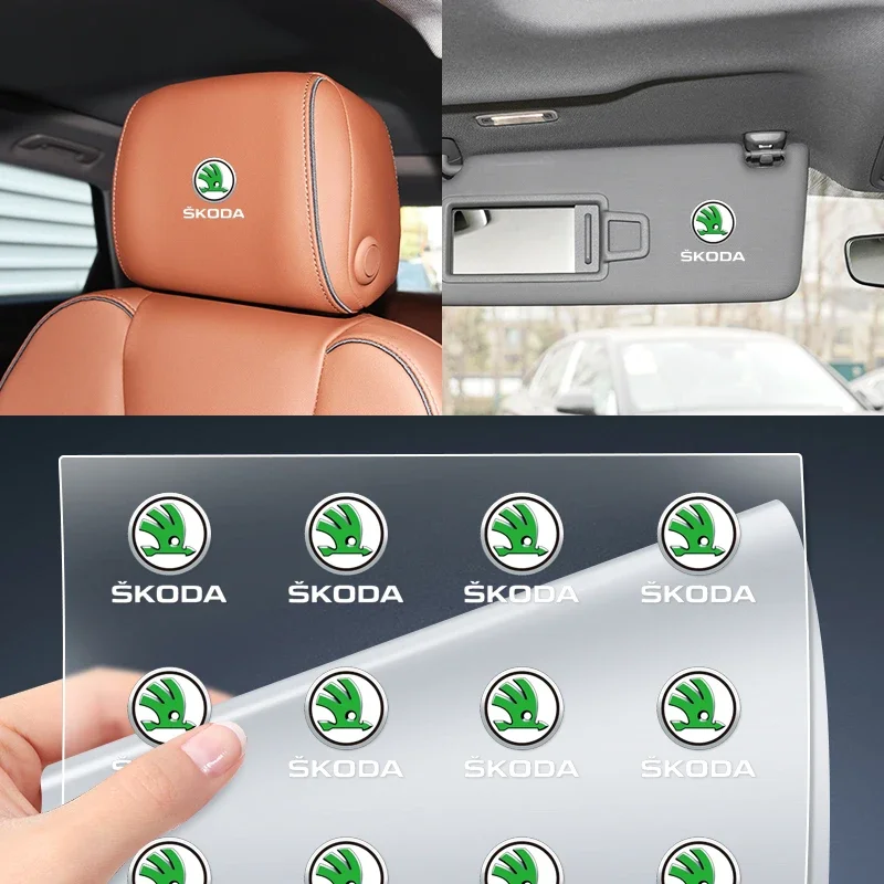 

Car One-click start Sticker Central control AC Knob Emblem Badge For Skoda Octavia Fabia Kamiq Kapoq Kodiaq Rapid SCALA Superb