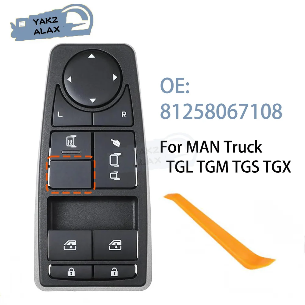 

81258067108 for MAN Truck TGL TGM TGS TGX Electric Master Power Window Control Switch Glass Regulator Button Car Accessories