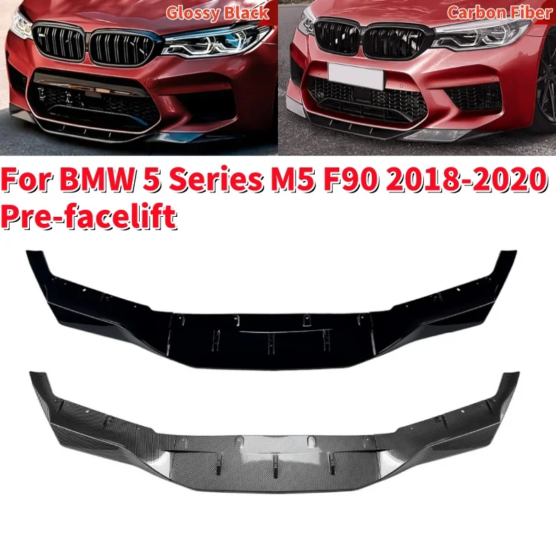 

3Pcs/set Car Front Bumper Splitter Spoiler Bumper Lip Diffuser For BMW 5 Series M5 F90 2018-2020 Pre-facelift