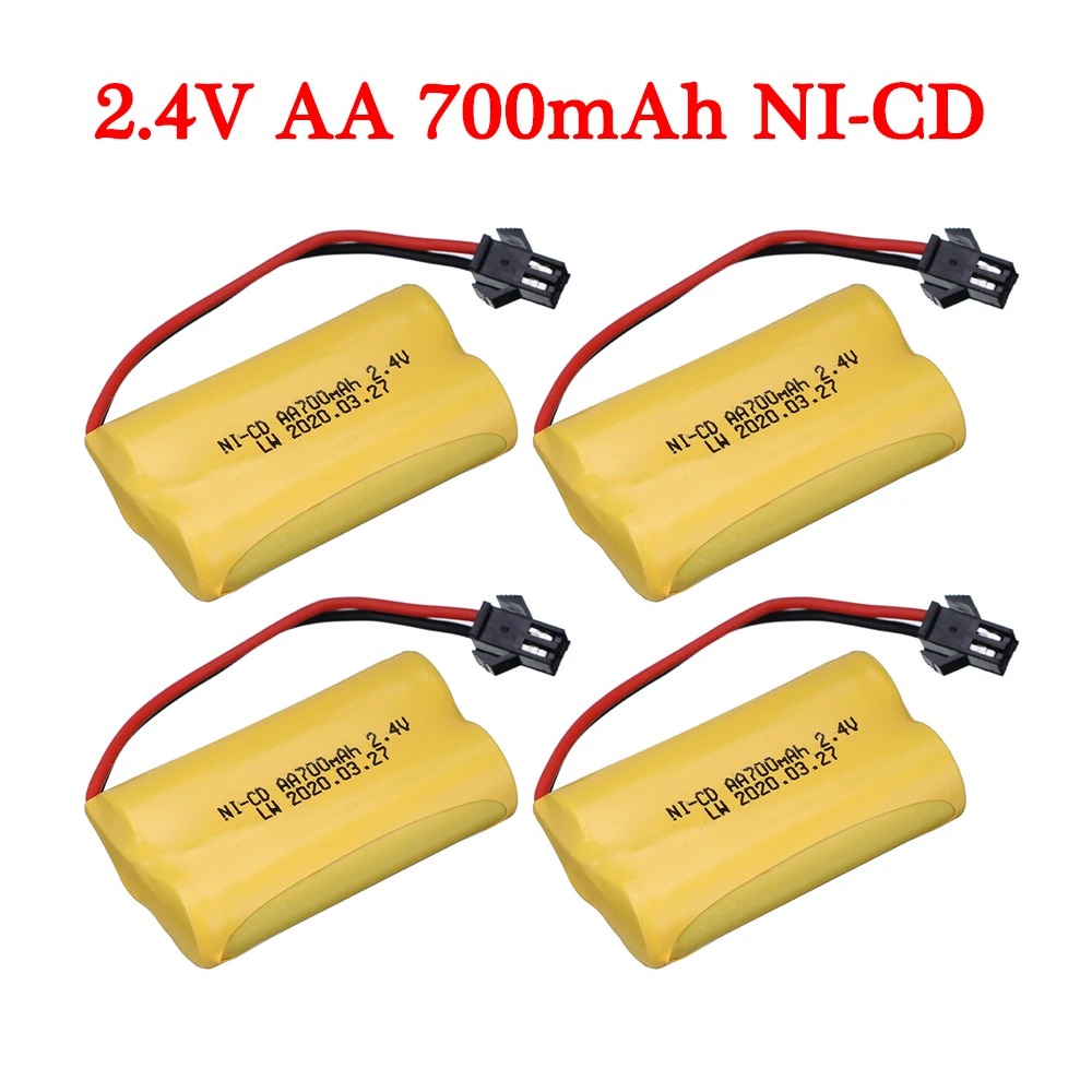 แบตเตอรี่ NI-CD 2.4V 700mAh สำหรับรีโมทคอนโทรลของเล่นรถถังรถไฟหุ่นยนต์เรือแบตเตอรี่สำรอง AA 700mAh 2.4V แบตเตอรี่แบบชาร์จไฟได้