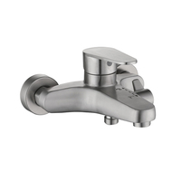 Wall Mounted Bathroom Shower Faucet 304 Stainless Steel Hot and Cold Mixer Tap Bathtub Shower Faucets Set Brushed Nickel