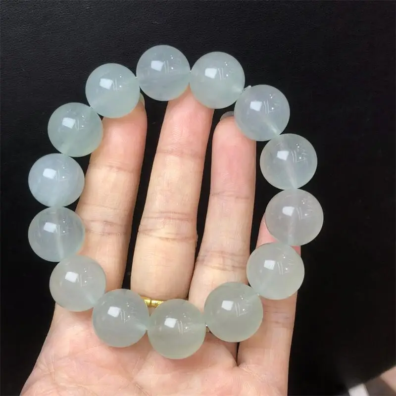 

15MM Natural Blue Fluorite Bead Bracelet Women Fashion Reiki Healing Energy Gemstone Wrist Jewelry Holiday Gift 1PCS