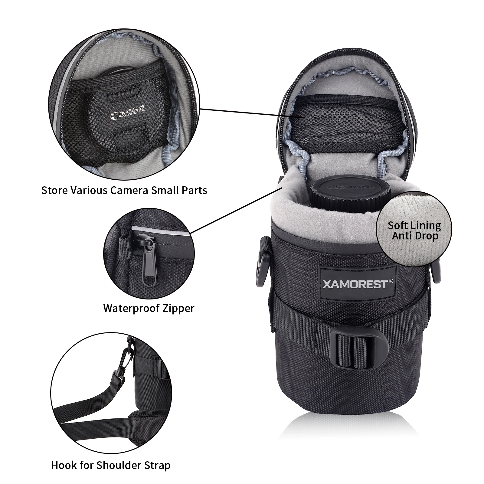 Water Repellent Thickened Expandable Protective Case Pouch Camera Lens Bag