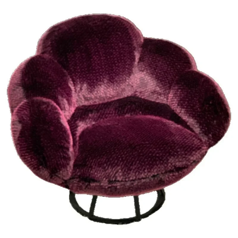 Bear paw single sofa chair, Italian minimalist cream feng shui mink rotating chair
