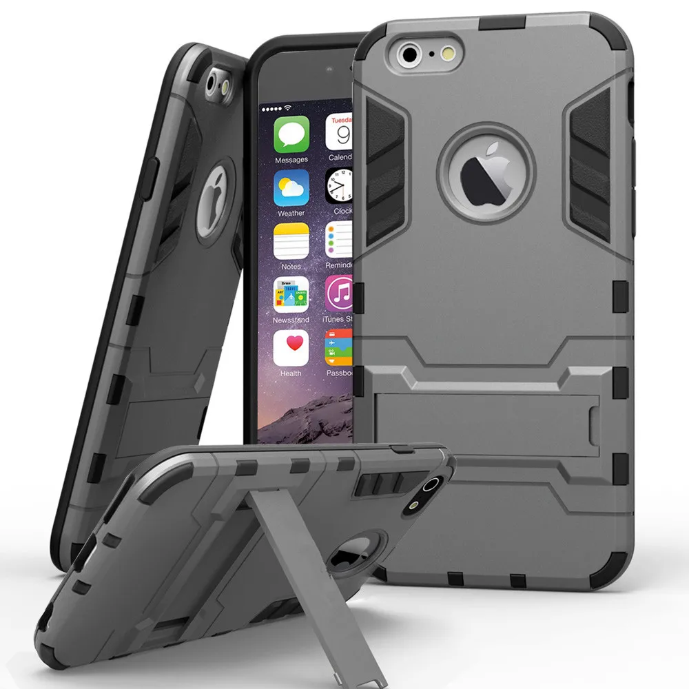 Luxus Stand Armor Telefon Halter Fall Für iPhone 7 8 6 6S Plus X S XS Hybrid TPU + Harte PC Stoßfest Zurück Abdeckung für iphone 5 5S SE