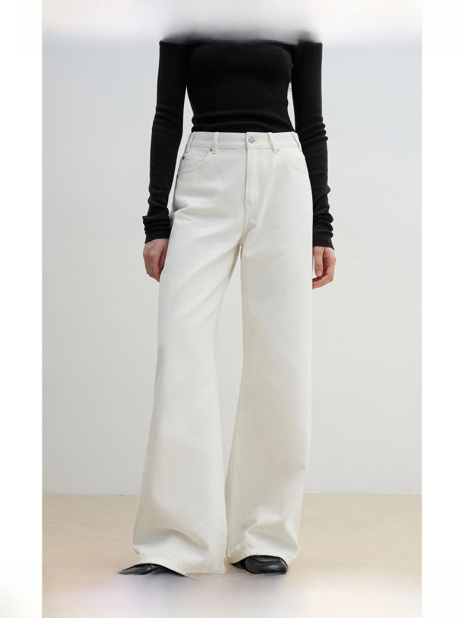 

High Waist Wide Leg Waed Denim Jeans Women Loose Straight Tube Pants Autumn Winter Blue Jeans Trousers Letrans Mint Flavor