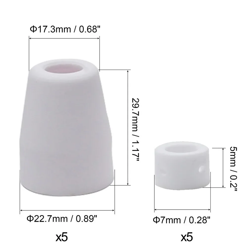 30Pcs Plasma Cutter Electrode Tips Cup Extended Consumables Kit For CUT-40 LGK-40 PT-31 Electrode Tips Cup Extended Consumables