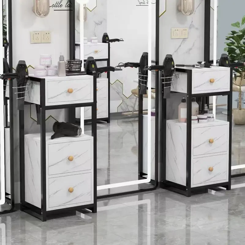 Salon Trolley Cart Gold Metal Modern Luxury for Hair Salon Barber Shop Removable Beauty Makeup Storage Cabinet Rolling Furnitur