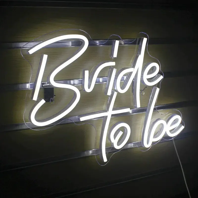 Bride to be Neon Signs White LED Neon Light For Wall Decoration Wedding USB Neon Signs For Bachelorette Engagement Party Wedding