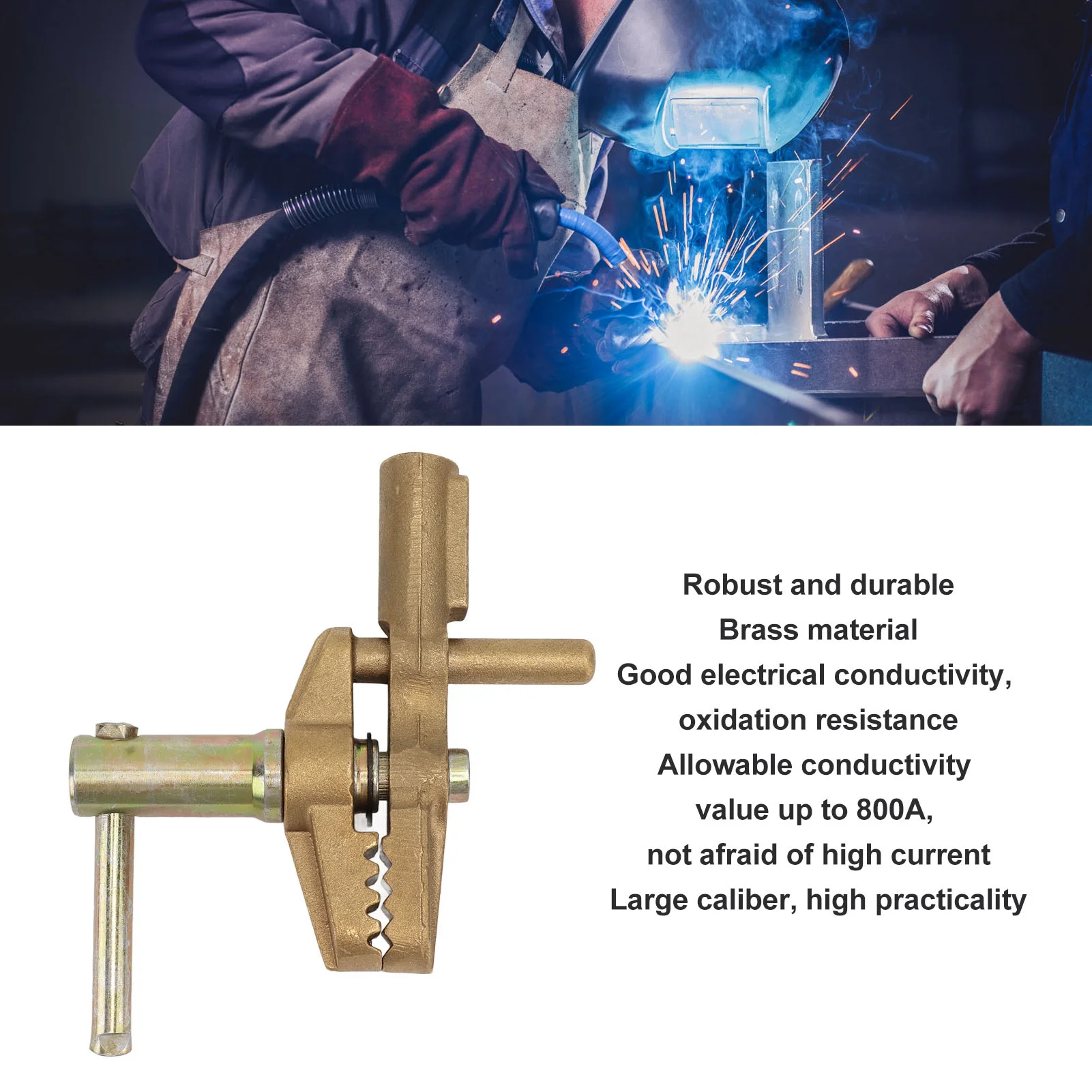 

Латунный сварочный зажим заземления 800А с резиновой втулкой, отличный сварочный зажим для электропроводкости, 35 мм