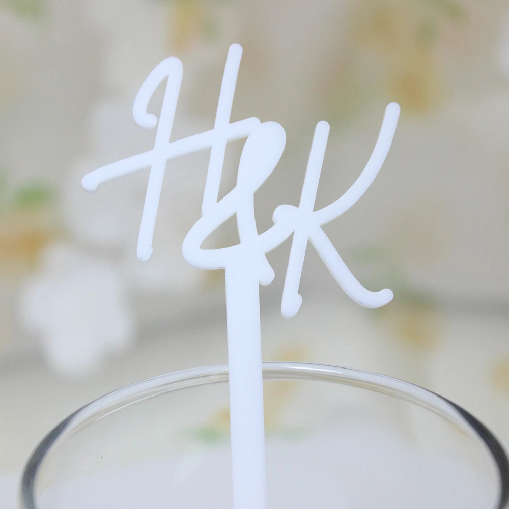 Personalized Acrylic Stirrers, Cocktail stirrer, Wine Charms Swizzle Cocktail Sticks,Initial Drink Stirrers,Drink Tags 15/18CM