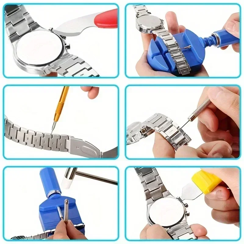 147-Piece Clock Maintenance Hardware Tools Watch Maintenance Open Back Cover Remove Strap Repair Kit