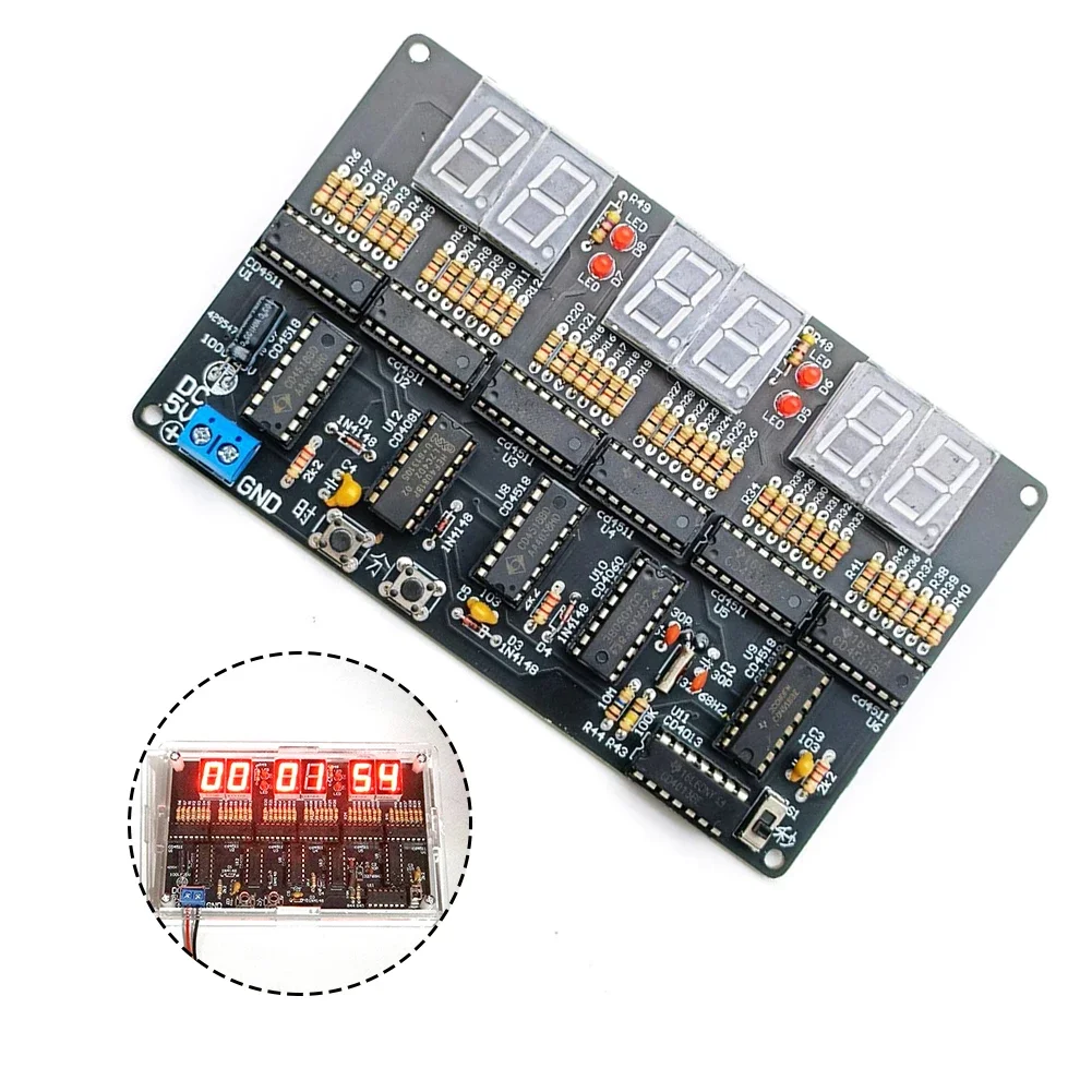 DC 4.5-5.5V 6-Bit Digital Circuit Clock Kit For Electronic Clock Teaching Training Welding And DIY Parts Production