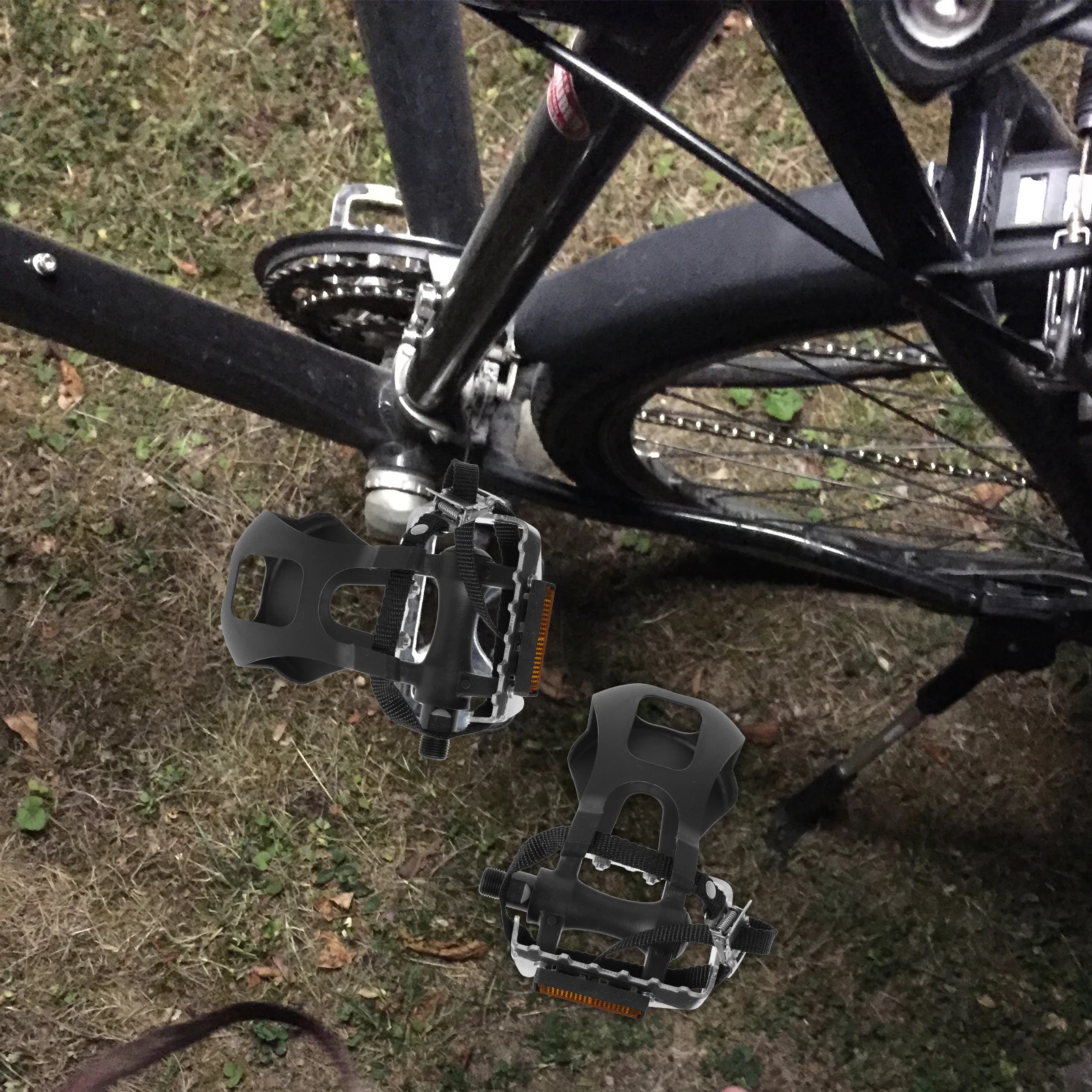 

1 Pair Bike Pedal Toe Cages Lightweight Kids Bicycle Pedals Mountain Road Accessories Black Outdoor Replacement