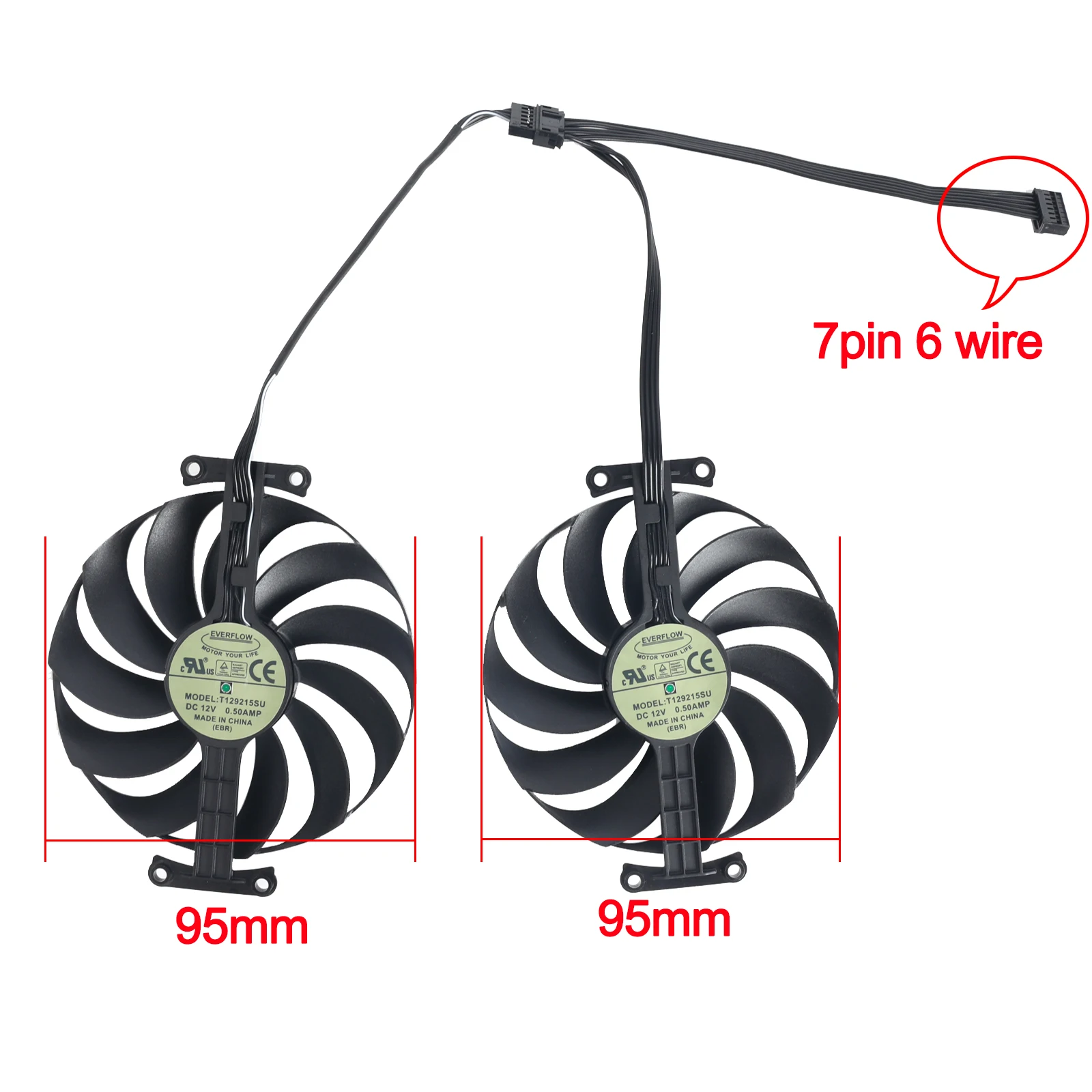 Ventilateur de refroidissement de remplacement pour carte de fouille, bricolage, T129215SU 7pin RTX3060 Ti RTX3070 pour ASUS touristes RTX 3060 Ti 3070 GPU