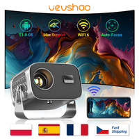 VEVSHAO A12 Projector Mini Portable  LED Video Android 11.0 WIFI 6 Mirror SmartPhone for 1080P 4K Video Home Cinema Projector
