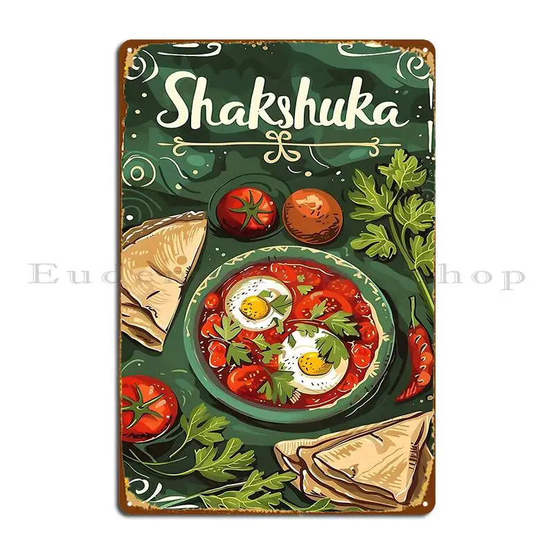 Shakshuka Sensation Experience The Rich Spicy Flavors Of Authentic Middle Eastern Cuisine Metal Plaque Classic Cinema Printing