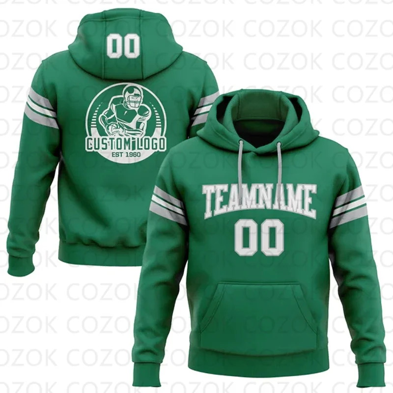 

Customized Hoodie Green White Color Jersey 3D Printed Unisex Pullovers Hoodie Casual Sweatshirts