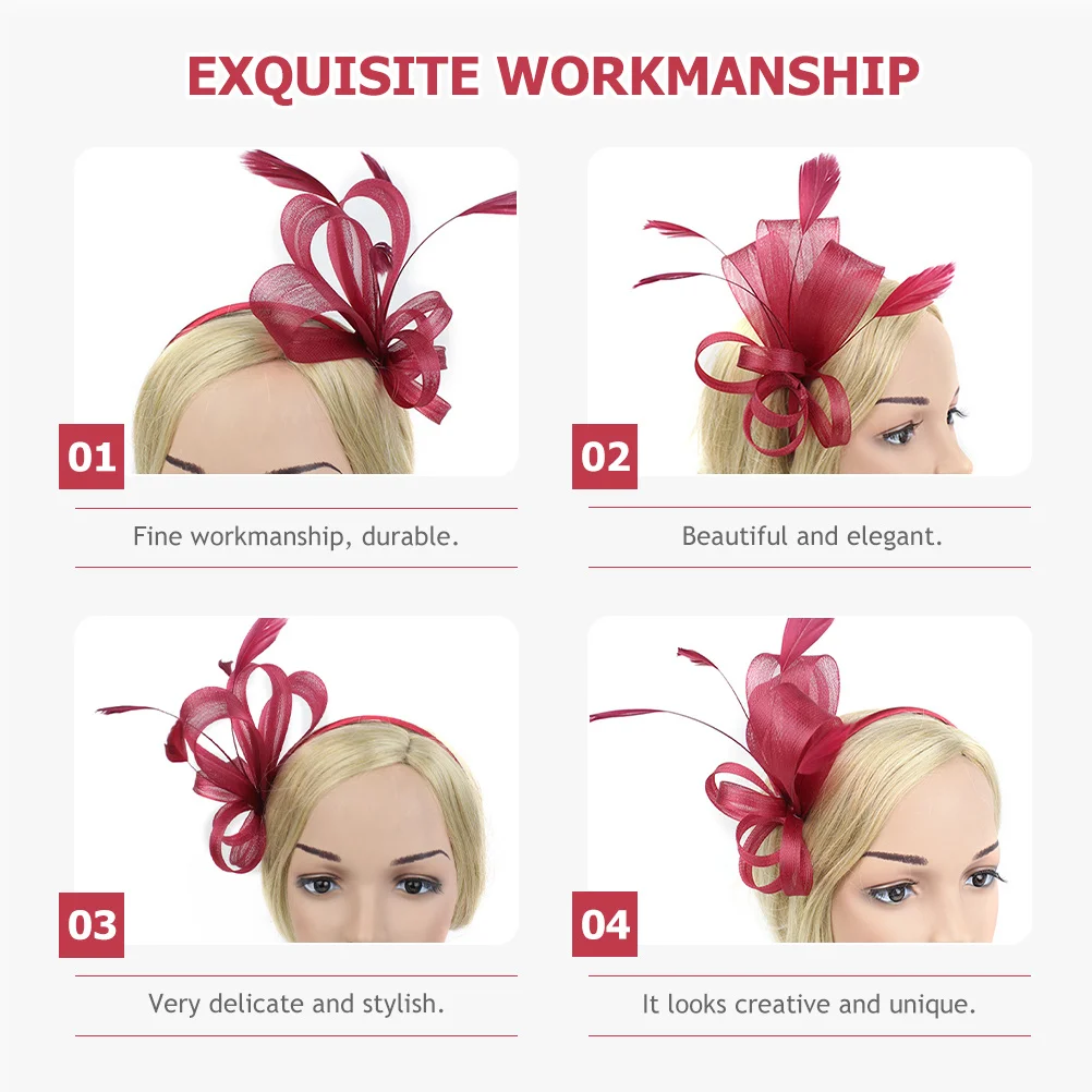 

Fascinator Headband Faux Plume Tea Party Hat Elegant Hair Accessory Women Prom Banquet Fashion Fascinator Hats