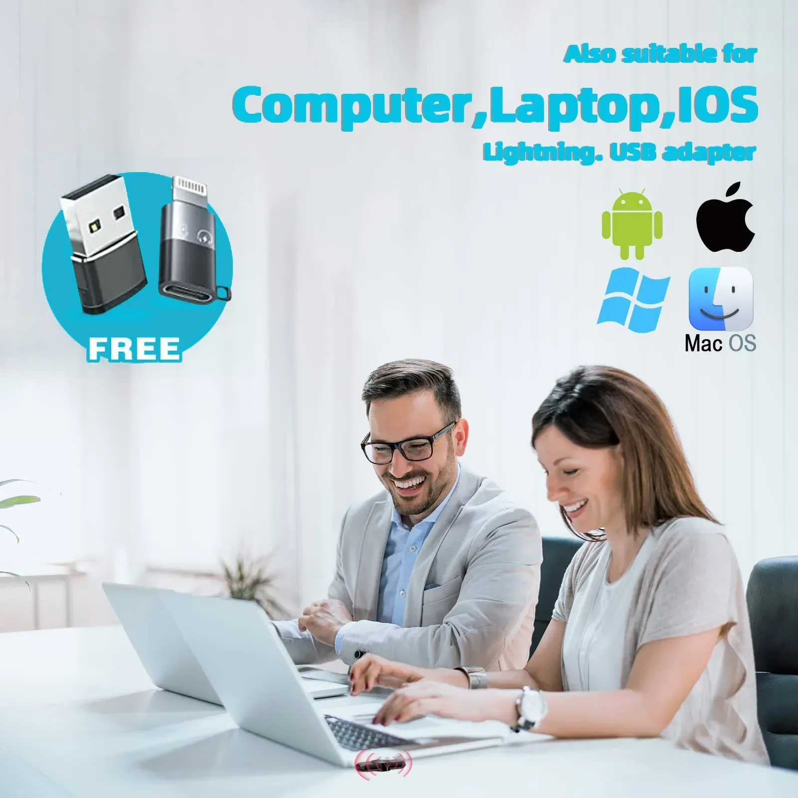 ميكروفون Lavalier لاسلكي 2.4G مزود بخاصية إلغاء الضوضاء وتسجيل الصوت والفيديو لهاتف IPhone/iPad/Android/Xiaomi/Samsung Live Game Mic