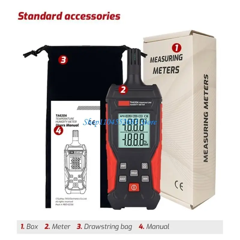 

Y6GD Digital Hygrometer Thermometers Wet Bulb with Backlit Data Hold