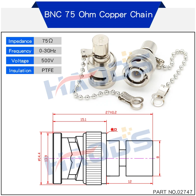 2-10PCS Q9 BNC Loads Male Plug Coaxial Brass Resistor Terminator Dummy BNC Load 50 Ohm&75 Ohm Connectors with Keychain Adapter
