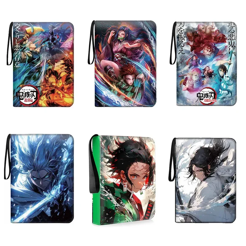 Anime Demon Slayer High-capacity Card Album Book Kamado Tanjirou Nezuko 400-900 Pieces Zipper Binder Cards Book Storage Gifts