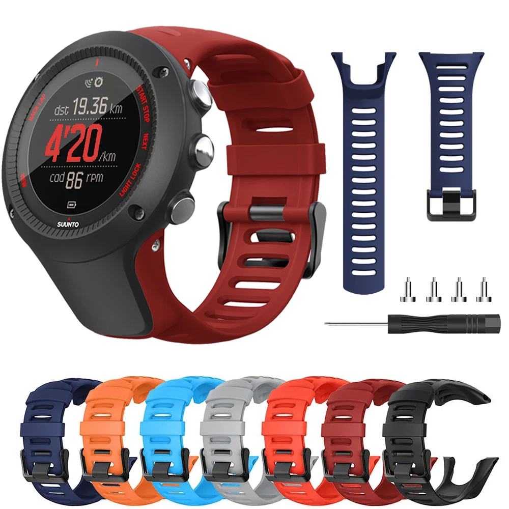 Bracelet de montre en Silicone souple pour Suunto Ambit 3/2/1 Bracelet de montre pour SUUNTO AMBIT 1/2/2S/2R/3P/3S/3R Bracelet de Sport