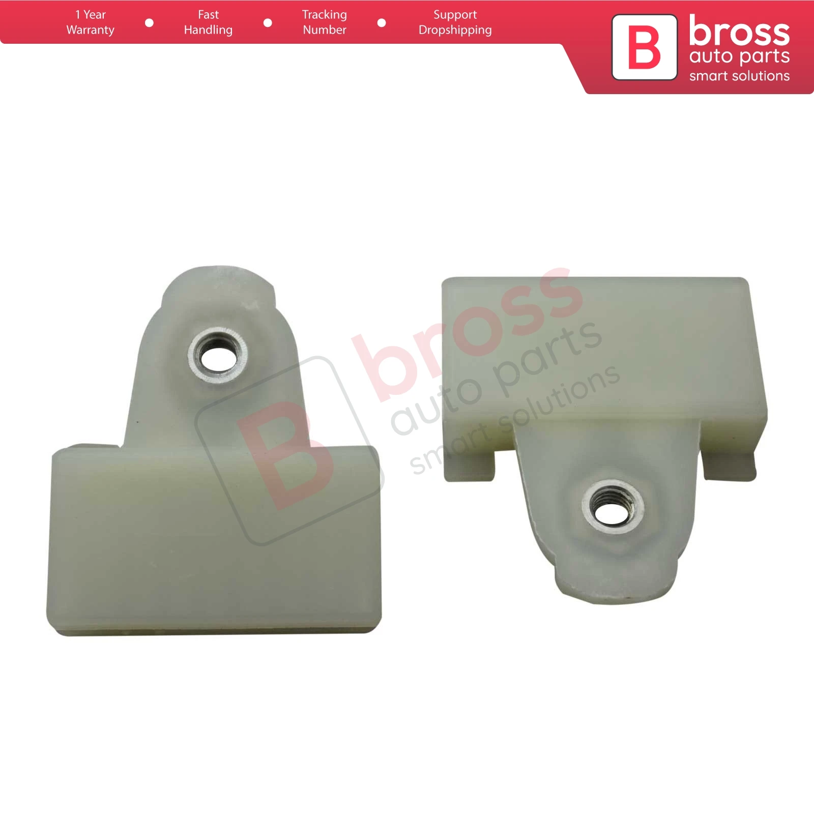 Bross Auto Parts BWR5022 2 Pieces Window Regulator Glass Channel Slider Sash Connector Clips for Pontiac Oldsmobile