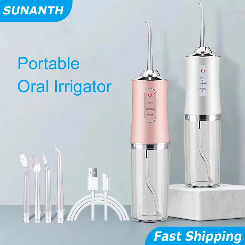 2026 Portable Oral Irrigator 4 Jet Tips Mouth Washing Machine Dental Water Jet 3 Modes for Travel, Braces Orthodontic Users