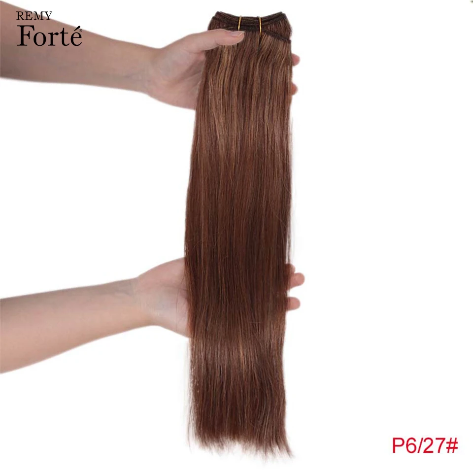 Destaque Remy Brasileiro Cabelo Humano Tece, Natural Straight Bundles, Destaque, P4 27 e Loiro, 10 a 26"