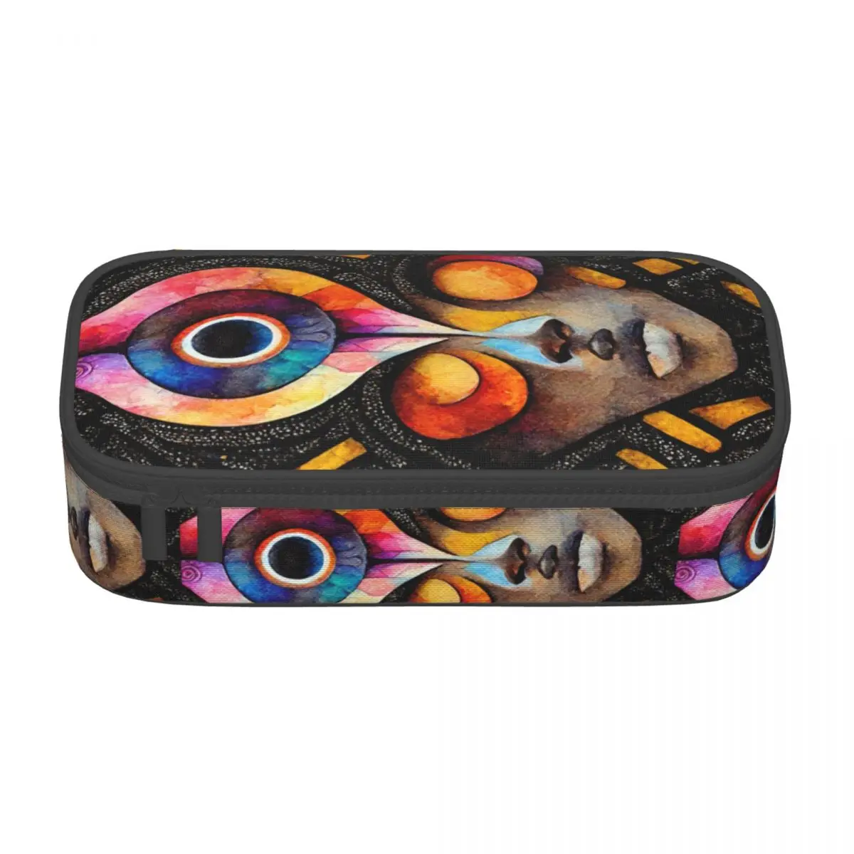 Customized African Ethnic Style Pattern Cute Pencil Case Girl Boy Large Capacity Pattern Pencil Bag Students Stationery