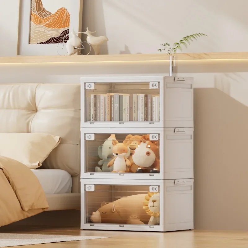 

Минималистичный органайзер для хранения детских игрушек, вместительный складной пластиковый контейнер-шкафчик