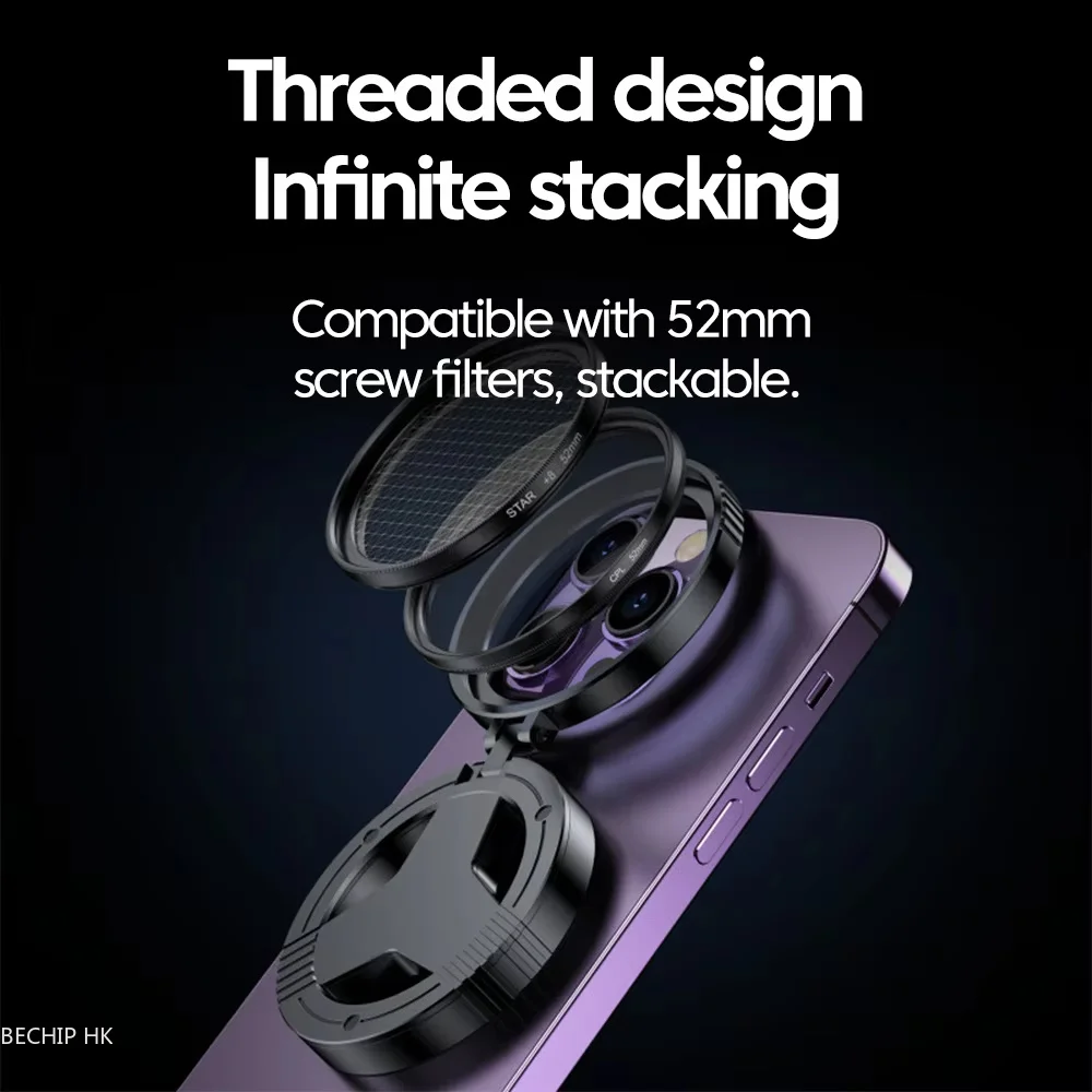 52mm Magnetic CPL Polarizer Filter Multi Coated HD Glass Anti‑Glare Reduce Reflection Camera Lens for IPhone Samsung Xiaomi