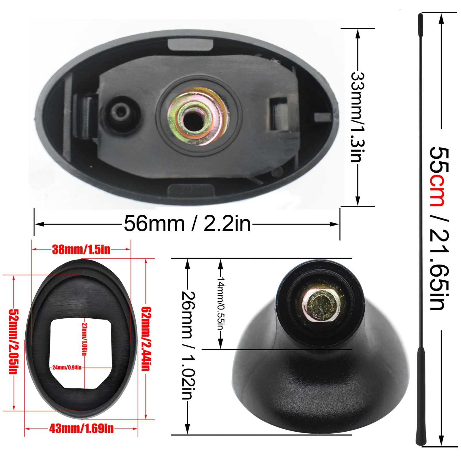 Maszt dachowy samochodu antena antena gumowa podstawa uszczelka uszczelka dla Ford Focus Fusion Fiesta Transit Mondeo akcesoria zamienne stylizacja — zdjęcie 3