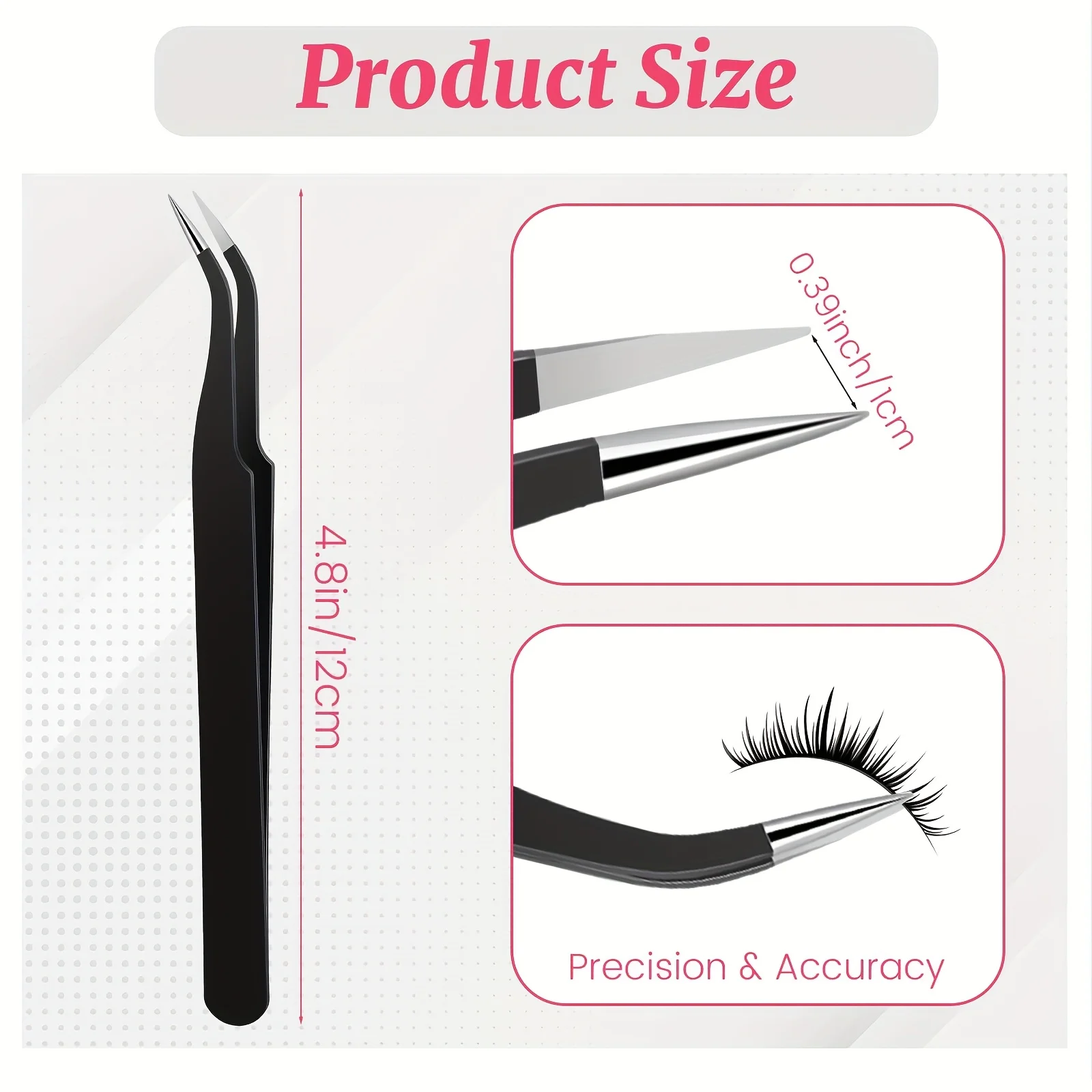 Pincettes artisanales à pointe incurvée, pincettes de précision en acier inoxydable, greffage de cils de précision, autocollants artisanaux, Extensions de cils an