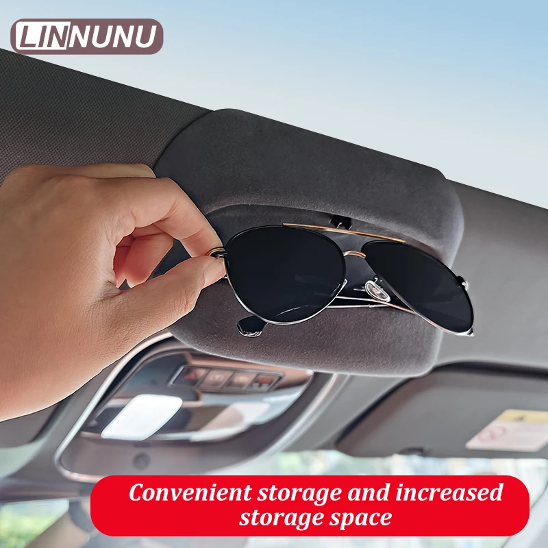 Linnunu Fit for Deepal S07 Car Accessories Car glasses box car roof glasses box modified accessories multi-functional sunglasses box clip car accessories flip fur style glasses box