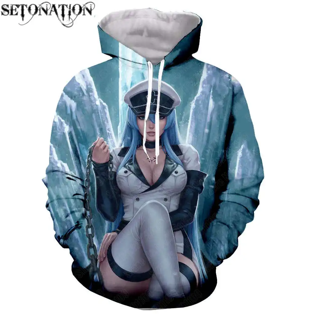 akame ga kill esdeath  Long Sleeves 3D can customize arrive Print Zipper/Hoodies Jacket/Men/women dropshipping