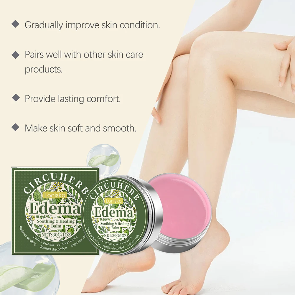 Edema Soothing Healing Balm For Legs Natural Ingredients Miracles Balm For Edema Reduces Swelling Discomfort Cream For Leg Joint